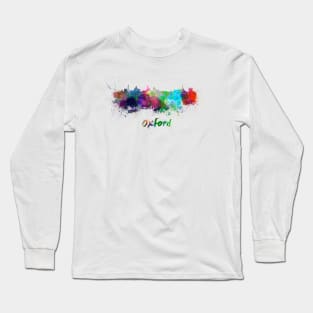 Oxford skyline in watercolor Long Sleeve T-Shirt